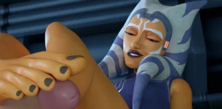 Les pieds d’Ahsoka Le footjob d'Ahsoka Hentai Star Wars français