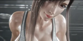 Un « exercice » un peu plus doux Tifa x Cloud Hentai à la salle par Miwo3x