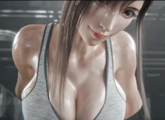 Un « exercice » un peu plus doux Tifa x Cloud Hentai à la salle par Miwo3x