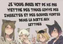 Je vous avais dit de ne plus mettre d’insectes et de souris mortes dans la boîte aux lettres!! (de Shimimaru Seisakusho) Hentai Yuubinuke ni Nezumi dano Mushi dano Shigai Ireru no Yamerottsutten daro